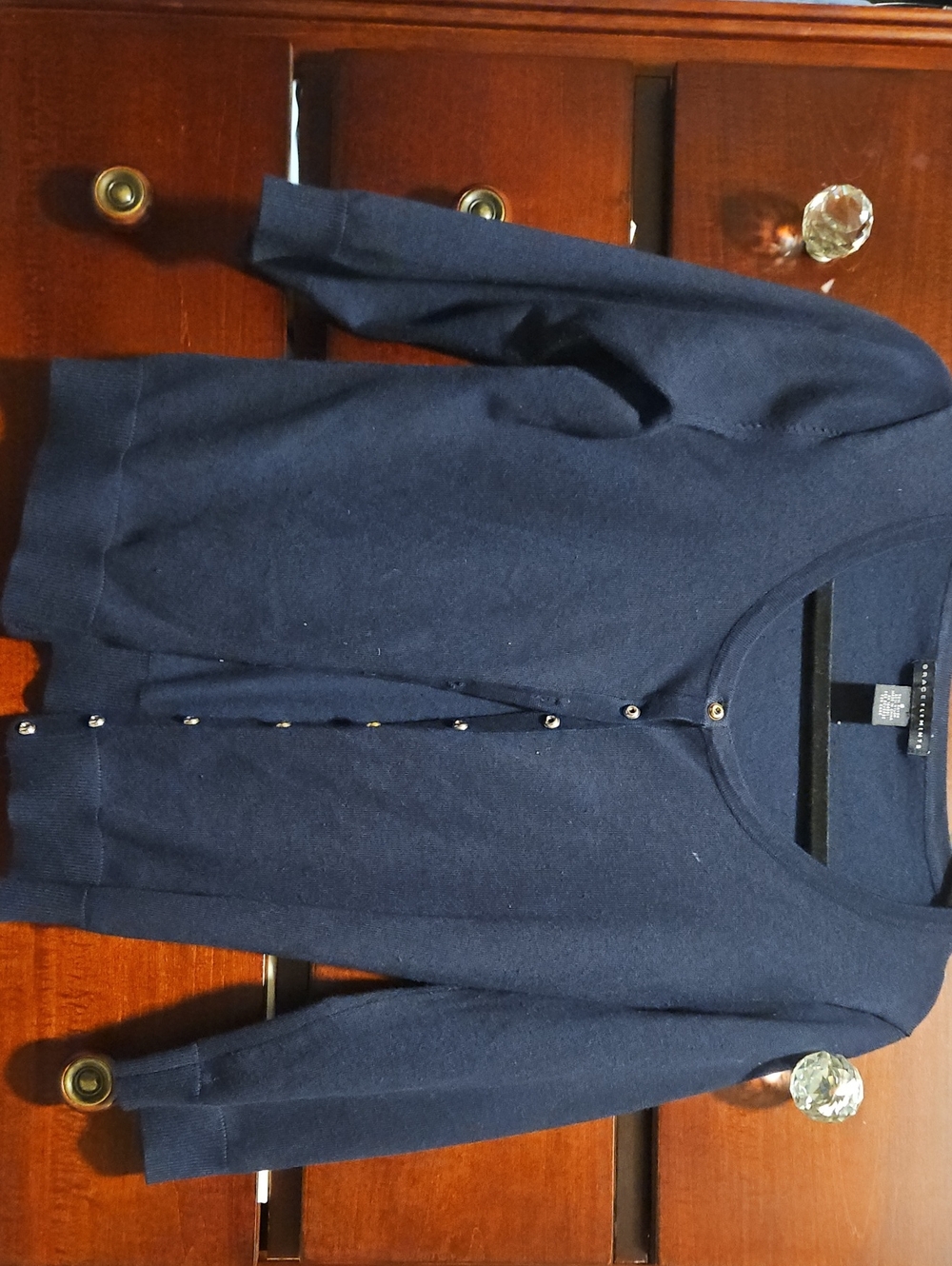Grace Elements Navy Blue Button-Front Women's Cardigan